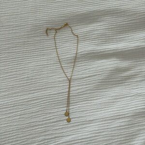 Gold lariat necklace